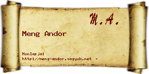 Meng Andor névjegykártya